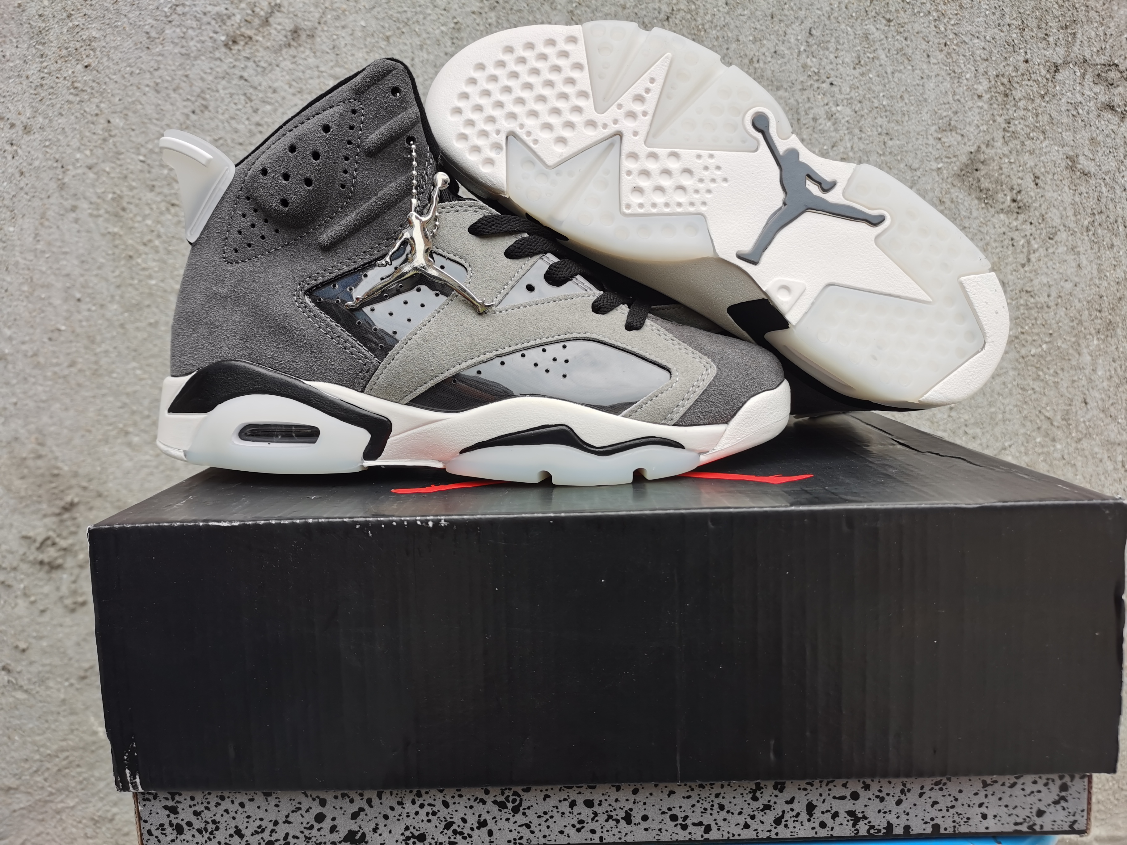 New Air Jordan 6 Dark Grey White - Click Image to Close